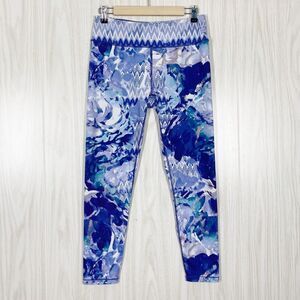 Prana | Roxanne Blue Splash Printed Leggings Size Medium
